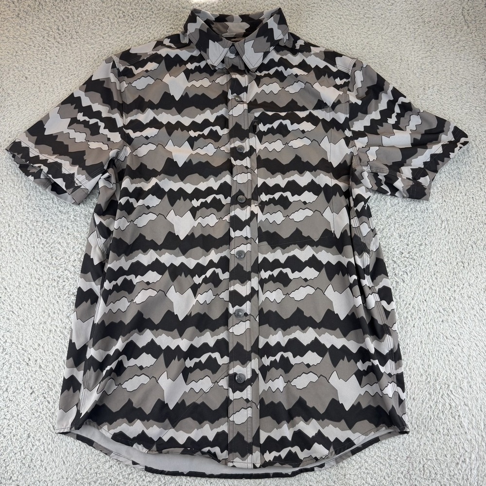 Alaskan Hardgear Shirt‎ Mens Medium Gray Black Mountain Camo Stretch Outdoor